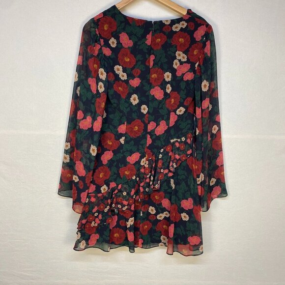 Keepsake Waves dark floral Mini Dress Medium cottage core boho feminine - Picture 4 of 6